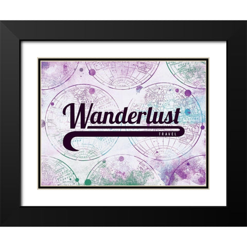 Wanderlust Travel Black Modern Wood Framed Art Print with Double Matting by Grey, Jace