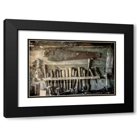 Tool Shed Black Modern Wood Framed Art Print with Double Matting by Grey, Jace