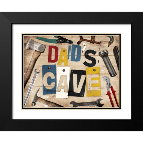 Dads Cave Black Modern Wood Framed Art Print with Double Matting by Grey, Jace