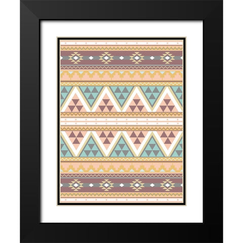 Fun Aztec Pattern Black Modern Wood Framed Art Print with Double Matting by Grey, Jace