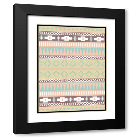 Fun Aztec Pattern Mate Black Modern Wood Framed Art Print with Double Matting by Grey, Jace