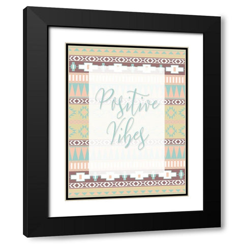 Positive Vibes Black Modern Wood Framed Art Print with Double Matting by Grey, Jace