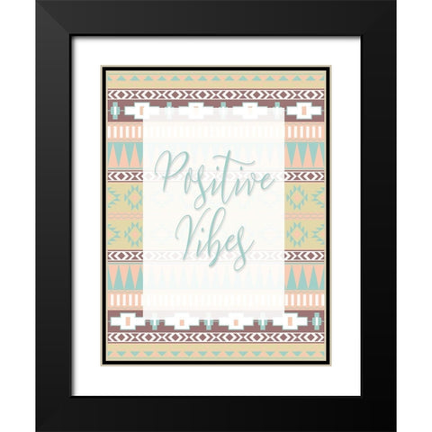 Positive Vibes Black Modern Wood Framed Art Print with Double Matting by Grey, Jace