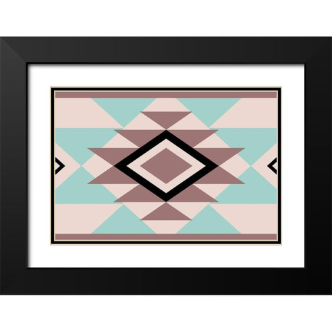 Aztec Muted Black Modern Wood Framed Art Print with Double Matting by Grey, Jace