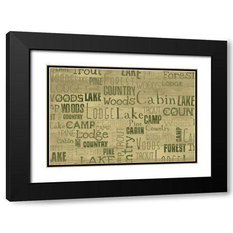 Lodge Type Black Modern Wood Framed Art Print with Double Matting by Grey, Jace