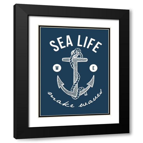 Make Waves Black Modern Wood Framed Art Print with Double Matting by Grey, Jace