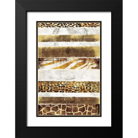 Animal Print Stripes Black Modern Wood Framed Art Print with Double Matting by Grey, Jace