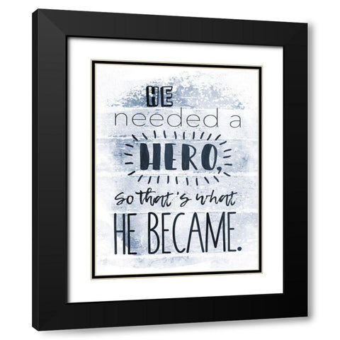 He Hero Navy Black Modern Wood Framed Art Print with Double Matting by Grey, Jace