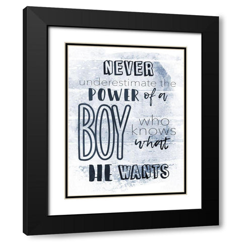 He Wants Navy Black Modern Wood Framed Art Print with Double Matting by Grey, Jace