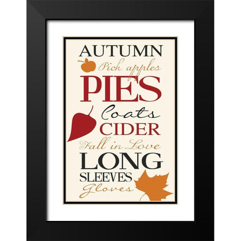 Autumn Fall Black Modern Wood Framed Art Print with Double Matting by Grey, Jace