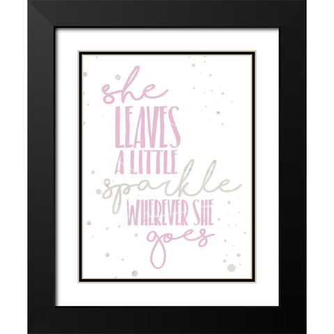 Soft Sparkles Black Modern Wood Framed Art Print with Double Matting by Grey, Jace