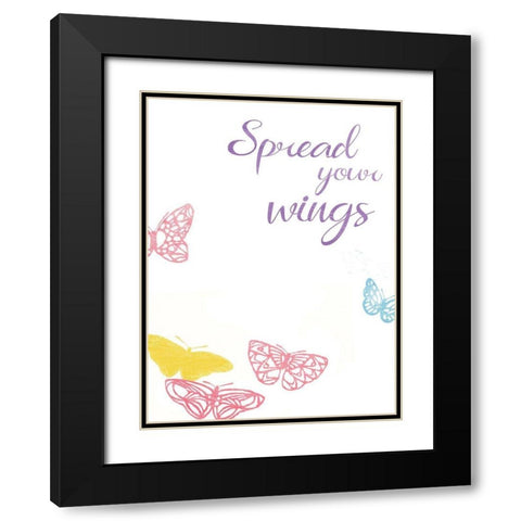 Spread Your Wings Black Modern Wood Framed Art Print with Double Matting by Grey, Jace