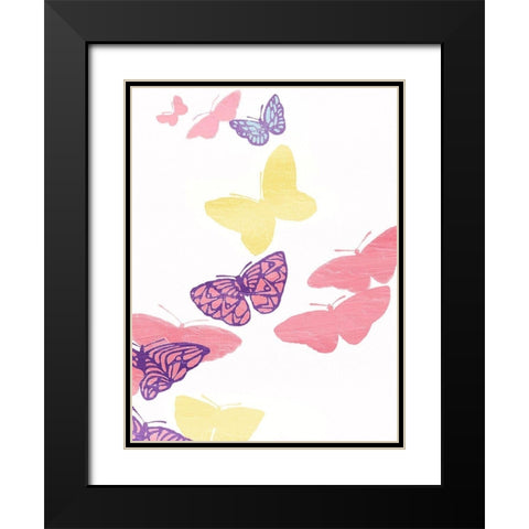 Butterfly Black Modern Wood Framed Art Print with Double Matting by Grey, Jace