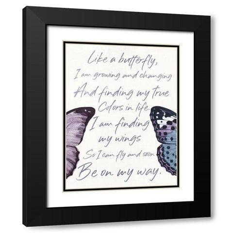 Butterfly High Two Black Modern Wood Framed Art Print with Double Matting by Grey, Jace