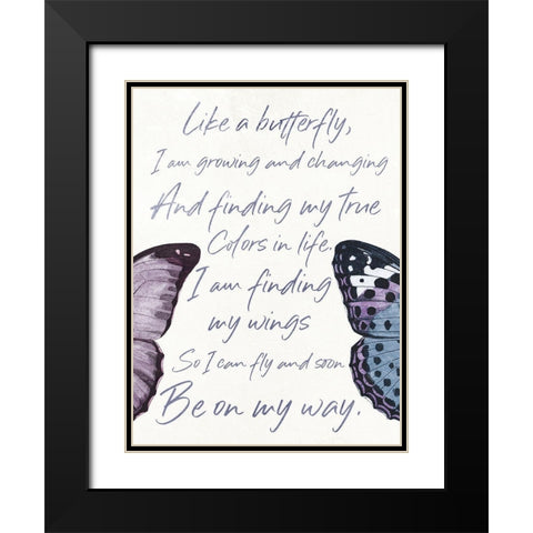 Butterfly High Two Black Modern Wood Framed Art Print with Double Matting by Grey, Jace