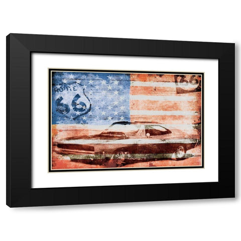 USA Drive Black Modern Wood Framed Art Print with Double Matting by Grey, Jace