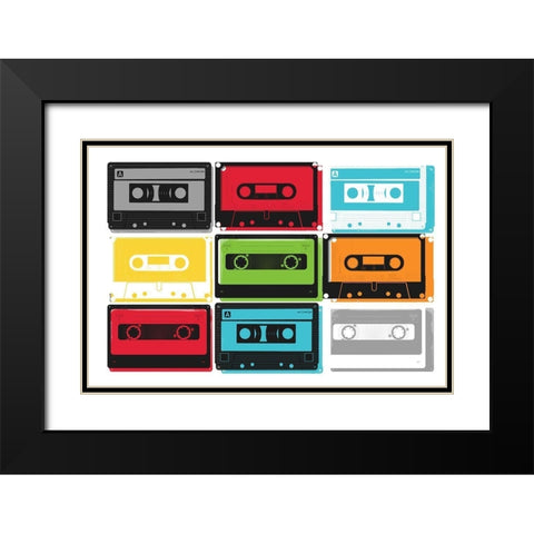 Collection Of Tapes Black Modern Wood Framed Art Print with Double Matting by Grey, Jace