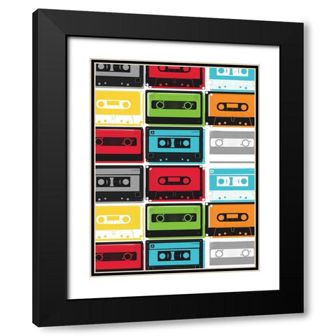 Collection Of More Tapes Black Modern Wood Framed Art Print with Double Matting by Grey, Jace