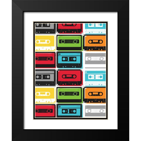 Collection Of More Tapes Black Modern Wood Framed Art Print with Double Matting by Grey, Jace