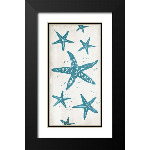 Lets Relax On The Beach Black Modern Wood Framed Art Print with Double Matting by Grey, Jace