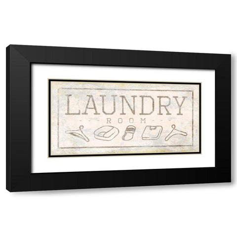Laundry Room Black Modern Wood Framed Art Print with Double Matting by Grey, Jace