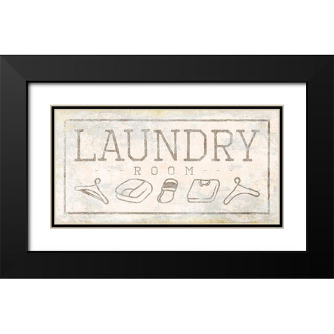 Laundry Room Black Modern Wood Framed Art Print with Double Matting by Grey, Jace