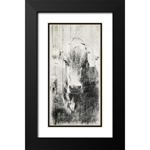 Vintage Cow Mate Black Modern Wood Framed Art Print with Double Matting by Grey, Jace