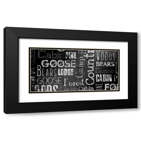 Lodge Words Mate Black Modern Wood Framed Art Print with Double Matting by Grey, Jace