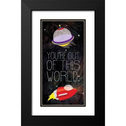 Out Of This World Black Modern Wood Framed Art Print with Double Matting by Grey, Jace