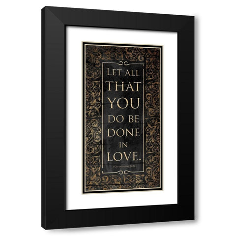 Be Done In Love Black Modern Wood Framed Art Print with Double Matting by Grey, Jace