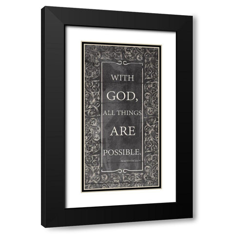 With God Black Modern Wood Framed Art Print with Double Matting by Grey, Jace