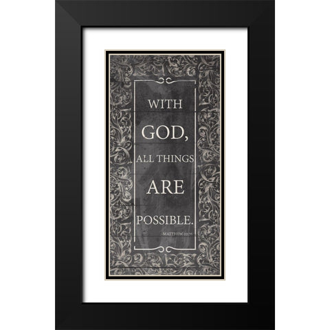 With God Black Modern Wood Framed Art Print with Double Matting by Grey, Jace