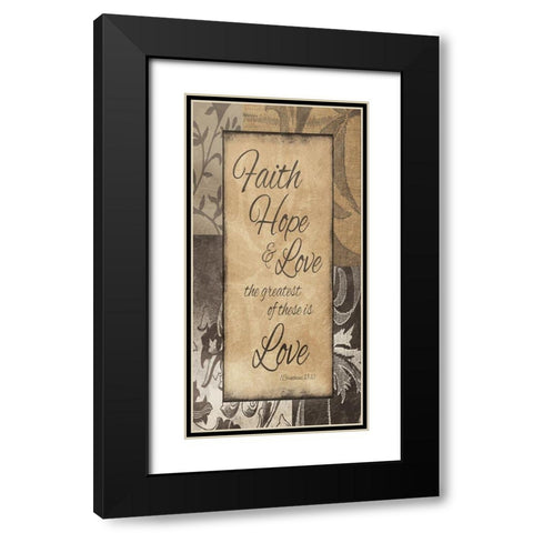Faith Hope Black Modern Wood Framed Art Print with Double Matting by Grey, Jace