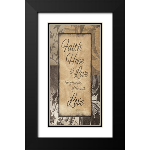 Faith Hope Black Modern Wood Framed Art Print with Double Matting by Grey, Jace