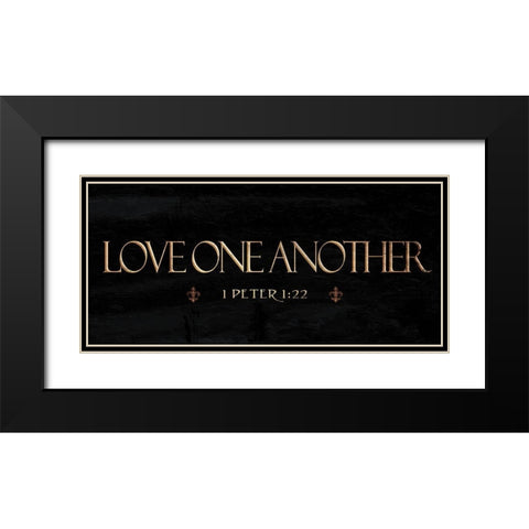 Love One Another Black Modern Wood Framed Art Print with Double Matting by Grey, Jace