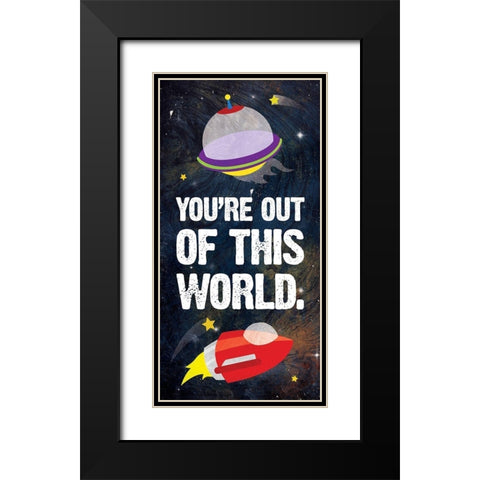 Out Of This World Blue New Black Modern Wood Framed Art Print with Double Matting by Grey, Jace
