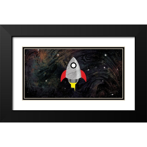 One Rocket Black Modern Wood Framed Art Print with Double Matting by Grey, Jace