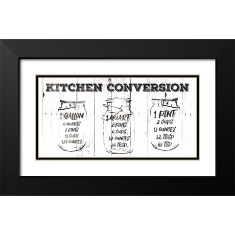 Kitchen Conversion BW Black Modern Wood Framed Art Print with Double Matting by Grey, Jace