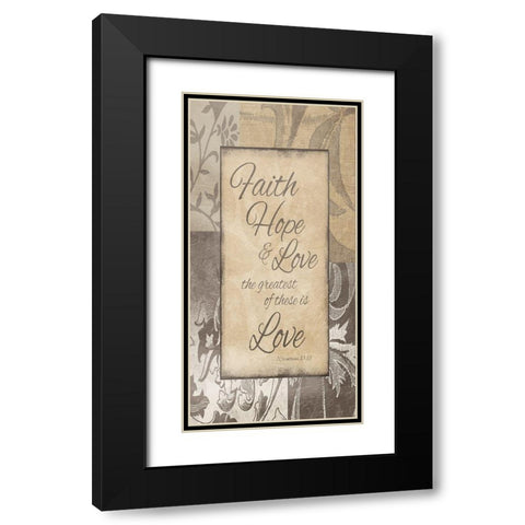 Faith Hope Love 2 Black Modern Wood Framed Art Print with Double Matting by Grey, Jace