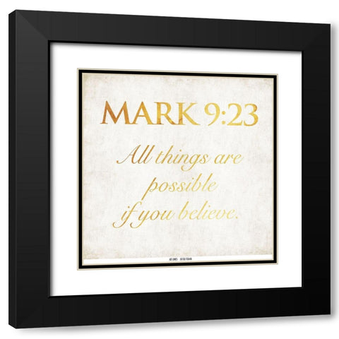 Mark Black Modern Wood Framed Art Print with Double Matting by Grey, Jace