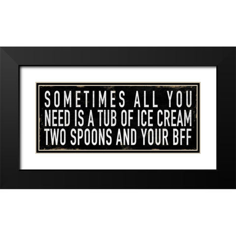 BFF 2 Black Modern Wood Framed Art Print with Double Matting by Grey, Jace