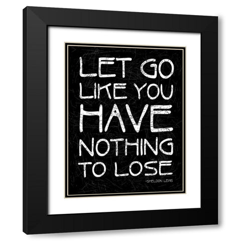 Let Go Black Modern Wood Framed Art Print with Double Matting by Grey, Jace