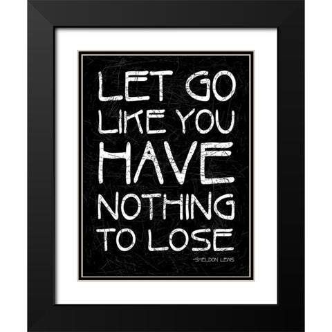 Let Go Black Modern Wood Framed Art Print with Double Matting by Grey, Jace