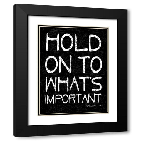 Hold On Black Modern Wood Framed Art Print with Double Matting by Grey, Jace