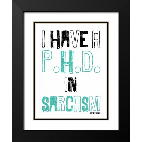 Sarcasm Black Modern Wood Framed Art Print with Double Matting by Grey, Jace