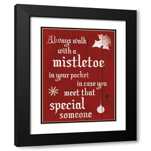 Mistletoe Black Modern Wood Framed Art Print with Double Matting by Grey, Jace