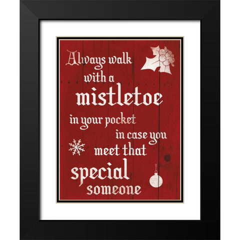 Mistletoe Black Modern Wood Framed Art Print with Double Matting by Grey, Jace