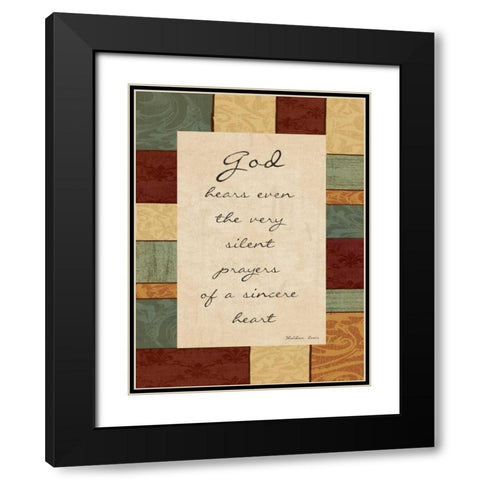 God Hears Black Modern Wood Framed Art Print with Double Matting by Grey, Jace