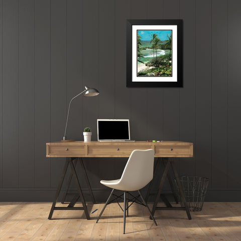 Palm trees mate Black Modern Wood Framed Art Print with Double Matting by Grey, Jace