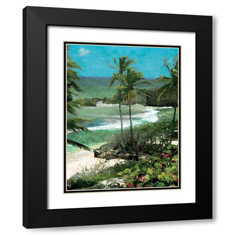 Palm trees mate Black Modern Wood Framed Art Print with Double Matting by Grey, Jace